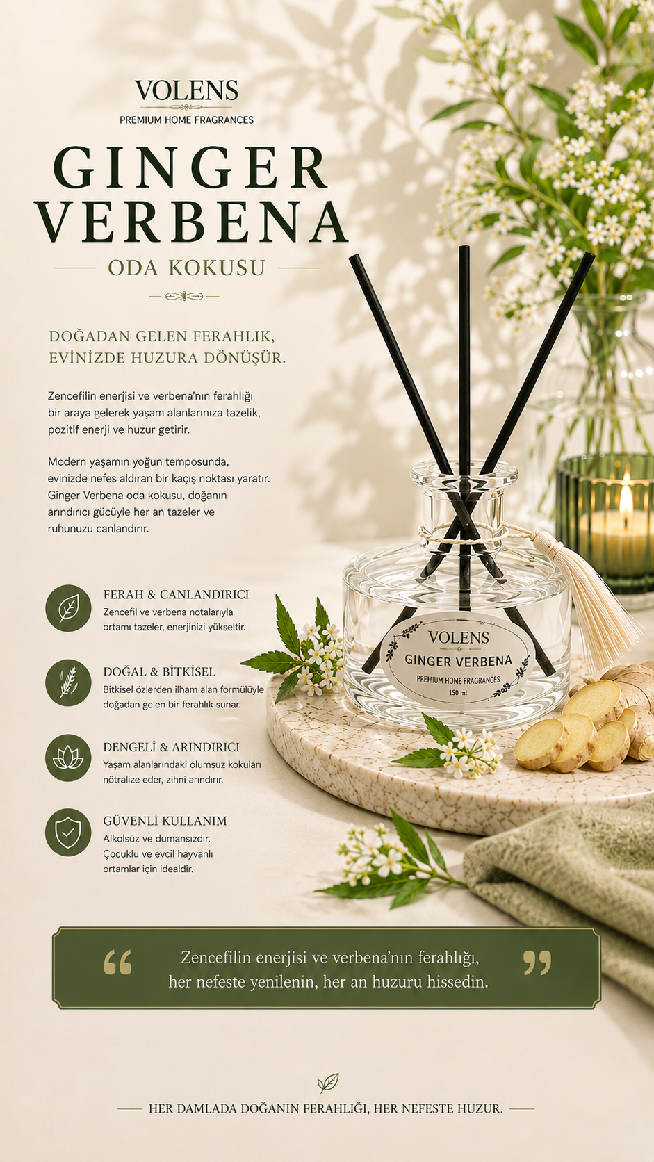 Ginger Verbana150 ml – Premium Home Fragrances - Görsel 3